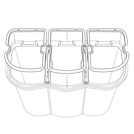 Belli & Forti Pattumiera Differenziata 3 Scomparti Unica – 80L – Raccolta Rifiuti Con Etichette E Separatori Belli & Forti