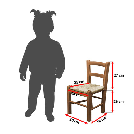 Giaquinto Sediolina Baby Legno Seduta In Paglia Artigianale