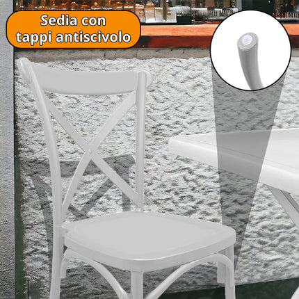 Daf Sedia Cross Resina Arredo Interno Esterno 50X43X90H Cm