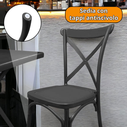 Daf Sedia Cross Resina Arredo Interno Esterno 50X43X90H Cm