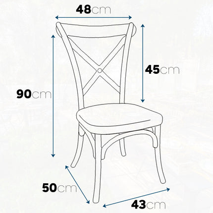 Daf Sedia Cross Resina Arredo Interno Esterno 50X43X90H Cm