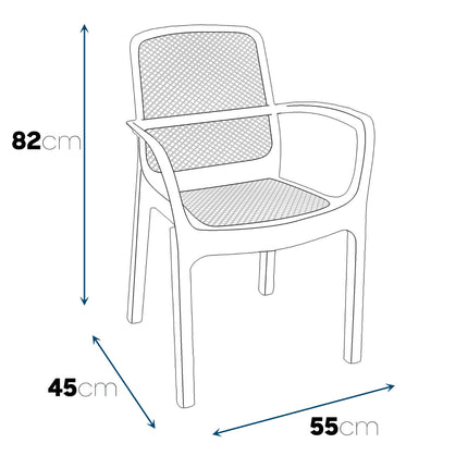 Sicignano Set Tavolo Polyrattan 90X90 Cm + Sedie Numana Bianche