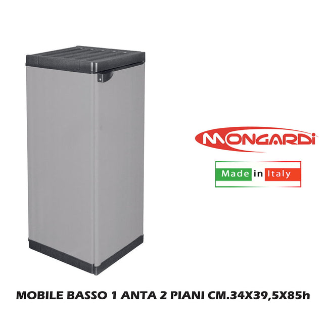 Mobile Armadietto Basso 1 Anta 2 Piani Cm.34X39,5X85H Interno Esterno Mongardi