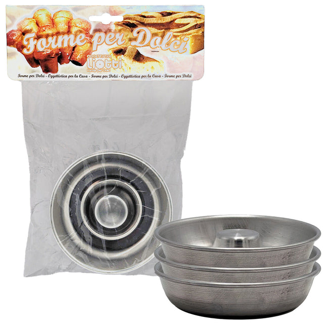 Liotti Set 3 Forme Savarè Alluminio Resistente Stampo Piccolo Professionale Per Dolci