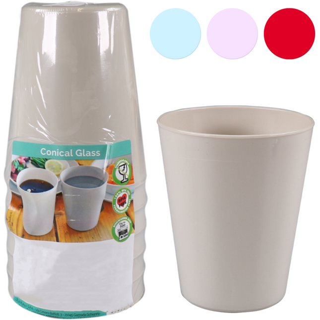 Goldplast Set 6 Bicchieri Grandi Da Tavola Acqua Tritan Plastica Dura Riutilizzabili 330Ml
