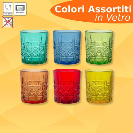 Arca Set 6 Bicchieri In Vetro Crystal Rainbow (350Ml): Un Arcobaleno Di Eleganza Sulla Tua Tavola