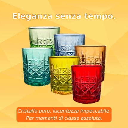 Arca Set 6 Bicchieri In Vetro Crystal Rainbow (350Ml): Un Arcobaleno Di Eleganza Sulla Tua Tavola