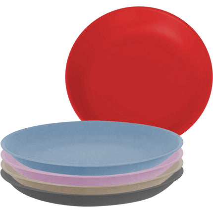 Set 6 Piatti Fondi Colorati Grandi Ø 18 cm Plastica Dura Riutilizzabili 500 Usi