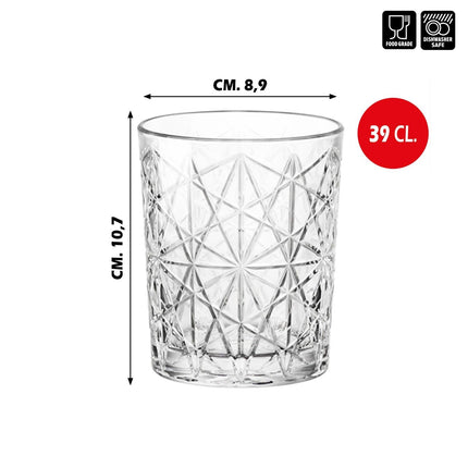 Set 6/12 Bicchieri Lounge Dof 390Ml Eleganti Resistenti Cocktail Bevande
