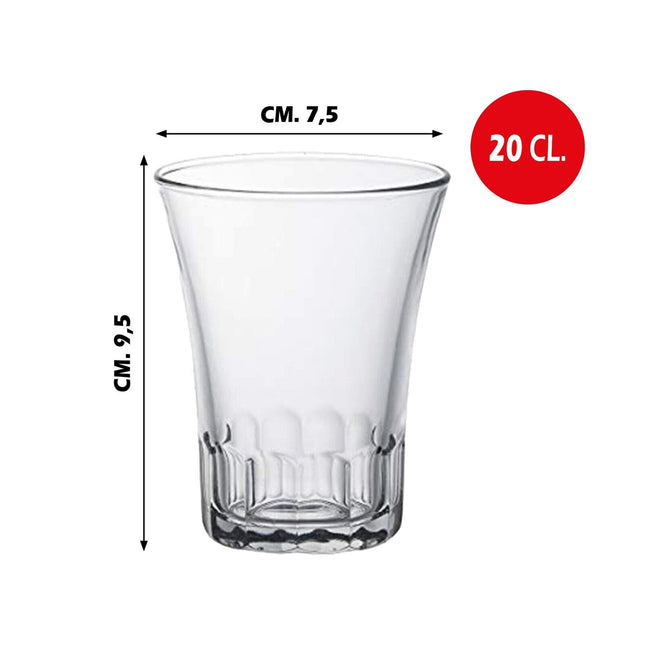 Set Bicchieri Amalfi 20 Cl - 4/8 Pezzi - Vetro Elegante Per Acqua E Bibite