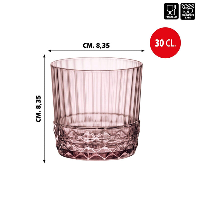Set Bicchieri America '20S Dof 30 Cl 6/12 Pezzi Lilac Rose Eleganti Per Cocktail