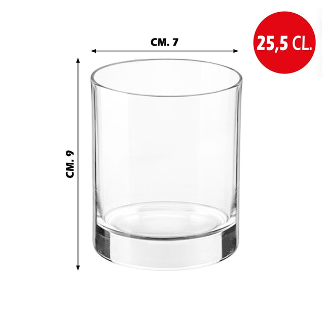 Bormioli Set Bicchieri Cortina 25,5 Cl - 3/6 Pezzi Eleganti Bicchieri In Vetro Acqua