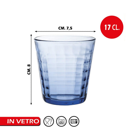 Set Bicchieri Prisme 17 CL 4/8 Pezzi Vetro Blu Marine Elegante per Acqua Bibite