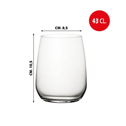 Set Bicchieri in Cristallo Restaurant 43 CL  3/6 Pezzi Ideali per Acqua e Bibite
