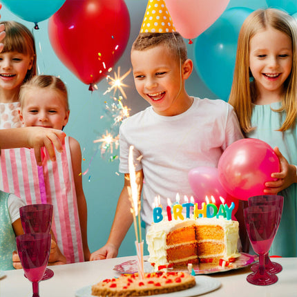 Happy Color Set Calici Flute 20Cl Plastica Salvaspazio Resistenti Lavabili 6-12-18-36 Pezzi Happy Color