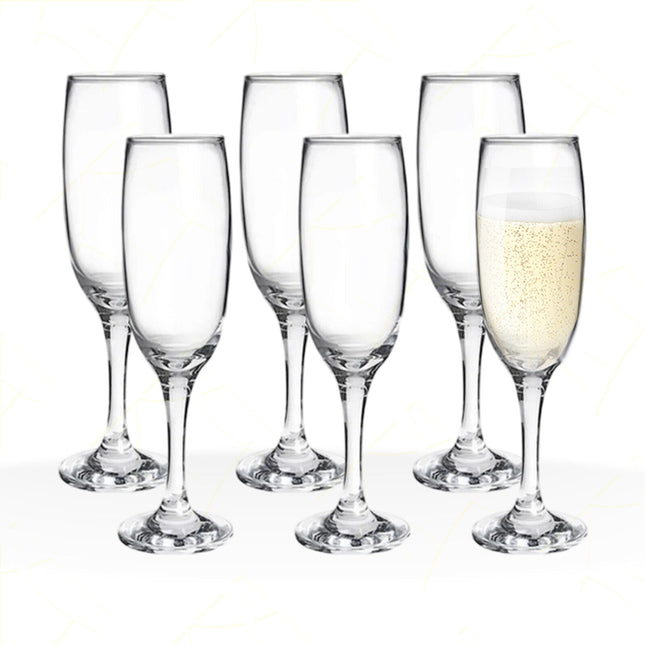 Cegeco & Alar Set Calici Flute Emperador 21,5 Cl Vetro Per Lavastoviglie Bar Ristorante Horeca