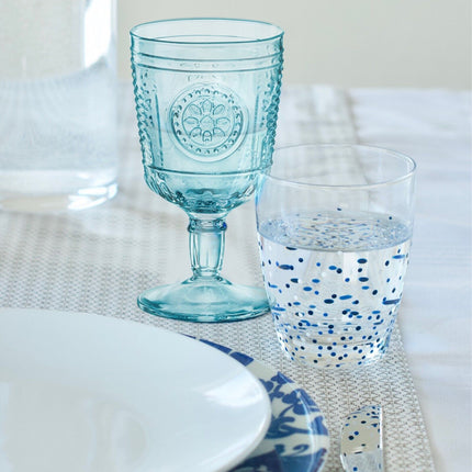 Set Calici Romantic 32 CL 6/12 Pezzi Cool Blue  Eleganti per Vino e Cocktail