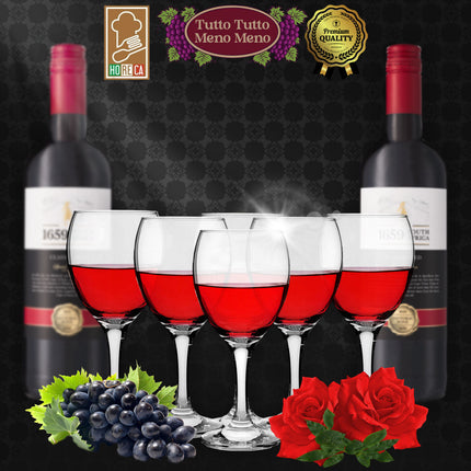 Cegeco & Alar Set Calici Da Vino Emperador 25 Cl Vetro Per Lavastoviglie Bar Ristorante Horeca
