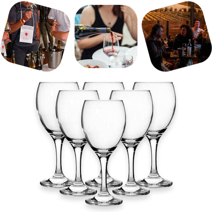 Cegeco & Alar Set Calici Da Vino Emperador 25 Cl Vetro Per Lavastoviglie Bar Ristorante Horeca