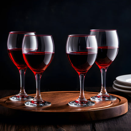 Cegeco & Alar Set Calici Da Vino Emperador 25 Cl Vetro Per Lavastoviglie Bar Ristorante Horeca