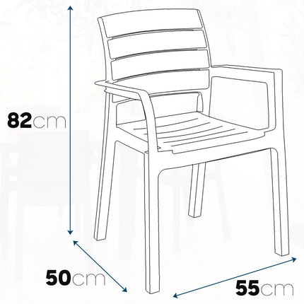 Sicignano Set Tavolo Polyrattan 90X90 Cm + Sedie Recanati Antracite