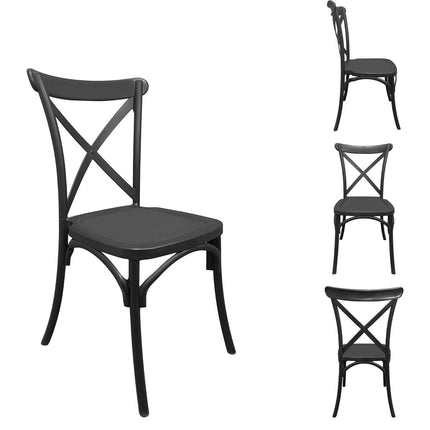 Sicignano Set Tavolo Polyrattan 90X90 Cm + Sedie Cross Resina