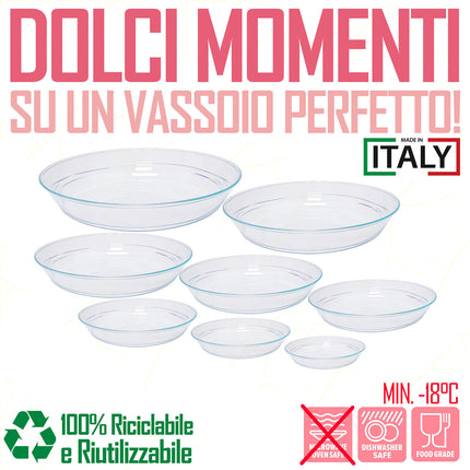 Set Vassoi Bavarese Plastica Trasparente per Dessert Profiterole Struffoli Babà