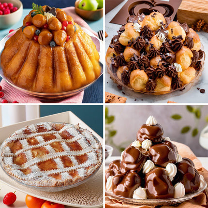 Set Vassoi Bavarese Plastica Trasparente per Dessert Profiterole Struffoli Babà