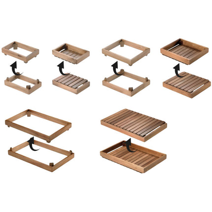 Set Buffet Colazione Professionale Leone 18 Pz: Acacia & Melamina Nera per Horeca | Eleganza & Durata Garantite Leone