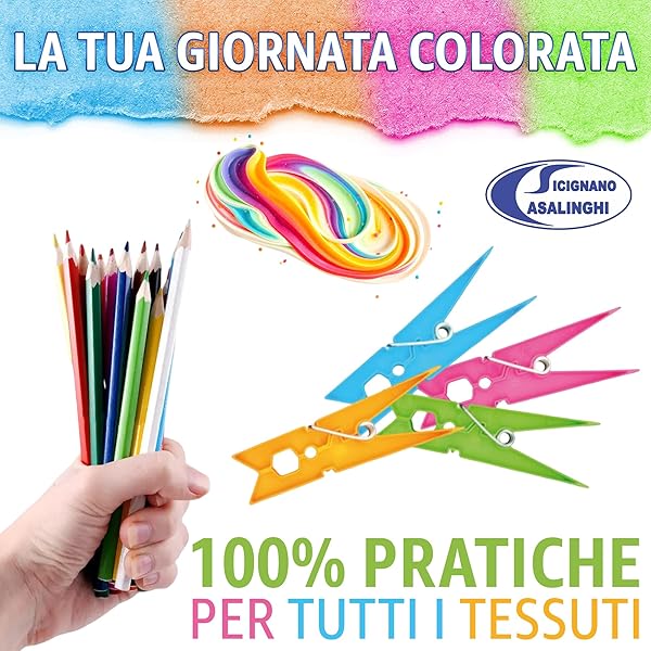 Irge Mollette per Bucato Multicolor, Grandi e Resistenti, in Plastica PP Con Molla Antiruggine – Antivento, Antisegno, Pratiche e Indispensabili per Stendibiancheria Interno Ed Esterno Irge