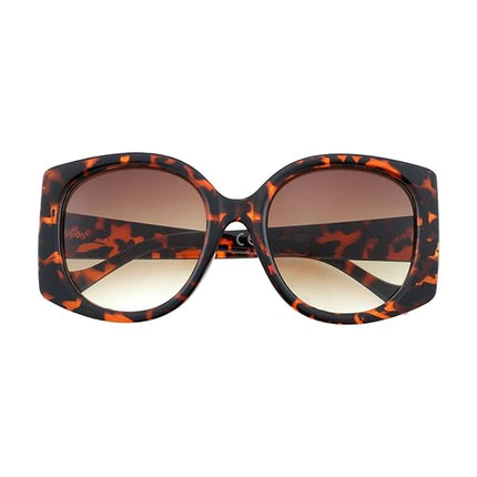 Occhiali da Sole Unisex Lenti Marrone Sfumata Montatura Tartarugata Oversize Forma Quadrata Categoria 3 UV400 Industrie Ottiche Italiane
