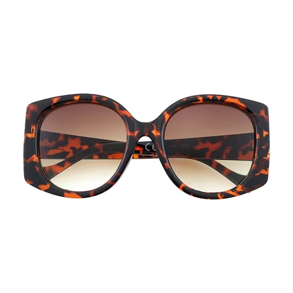 Occhiali da Sole Unisex Lenti Marrone Sfumata Montatura Tartarugata Oversize Forma Quadrata Categoria 3 UV400 Industrie Ottiche Italiane