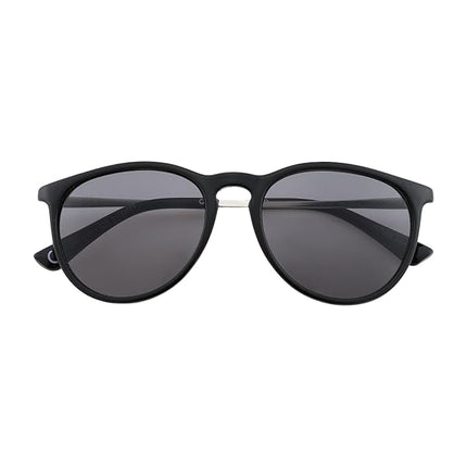 Occhiali da Sole Unisex Lenti Grigia Montatura Nera Opaca Sottile Forma Ovale Categoria 3 UV400 Industrie Ottiche Italiane