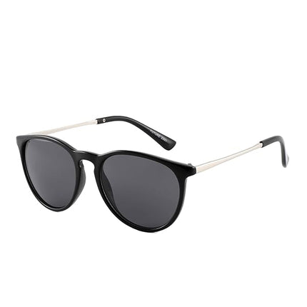 Occhiali da Sole Unisex Lenti Grigia Montatura Nera Opaca Sottile Forma Ovale Categoria 3 UV400 Industrie Ottiche Italiane