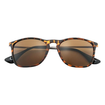 Occhiali da Sole Unisex Lenti Marrone Montatura Tartarugata Sottile Forma Wayfarer Categoria 3 UV400 Industrie Ottiche Italiane