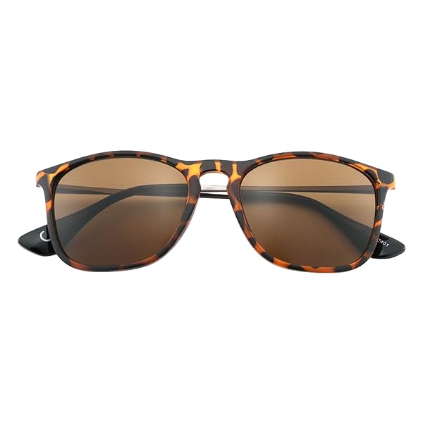 Occhiali da Sole Unisex Lenti Marrone Montatura Tartarugata Sottile Forma Wayfarer Categoria 3 UV400 Industrie Ottiche Italiane