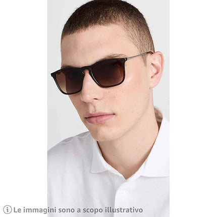 Occhiali da Sole Unisex Lenti Marrone Montatura Tartarugata Sottile Forma Wayfarer Categoria 3 UV400 Industrie Ottiche Italiane