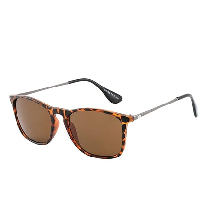Occhiali da Sole Unisex Lenti Marrone Montatura Tartarugata Sottile Forma Wayfarer Categoria 3 UV400 Industrie Ottiche Italiane