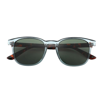 Occhiali da Sole Unisex Lenti Verde Montatura Trasparente Verde Acqua Forma Rettangolare Categoria 3 UV400 Industrie Ottiche Italiane