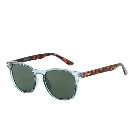 Occhiali da Sole Unisex Lenti Verde Montatura Trasparente Verde Acqua Forma Rettangolare Categoria 3 UV400 Industrie Ottiche Italiane