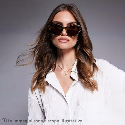 Occhiali da Sole Unisex Lenti Viola Sfumata Montatura Nera con Dettagli Tartarugati Forma Farfalla Oversize Categoria 3 UV400 Industrie Ottiche Italiane