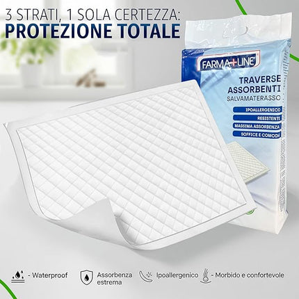 Irge Traverse Salva Materasso 80x120 cm Set 6 Pezzi Ipoallergeniche Waterproof 3 Strati Irge