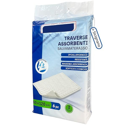 Irge Traverse Salva Materasso 80x120 cm Set 6 Pezzi Ipoallergeniche Waterproof 3 Strati Irge