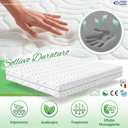 Materasso FACILE H20 cm in AirFoam Firm – Sfoderabile, Antistatico e Anallergico | 100% Made in Italy Casalinghi Sicignano
