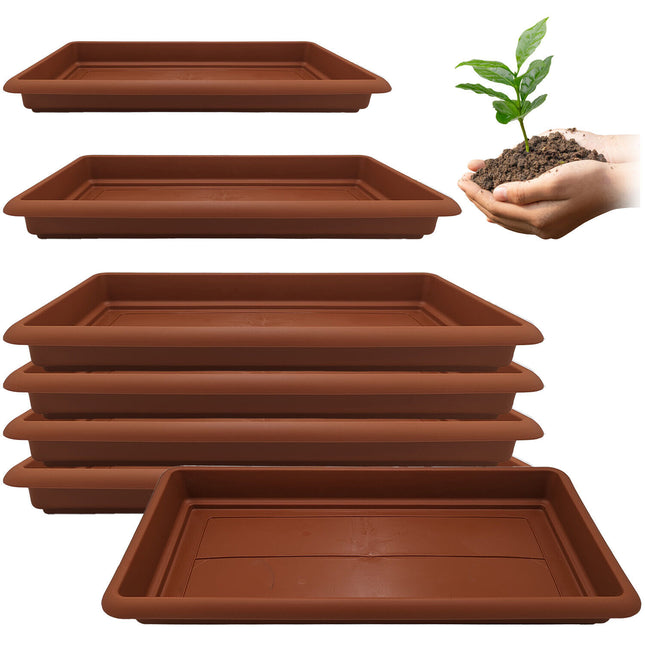 Stefanplast Sottovaso Rettangolare In Plastica – Sottocassetta Maxi Per Fioriere – Misure 60/80/100 Cm – Terracotta/Tortora