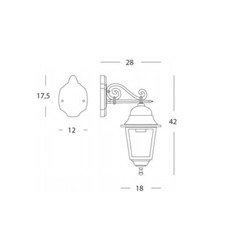Sovil Illuminazione Applique Da Parete Per Esterno Linea Quadrata Lampada Classica Sovil