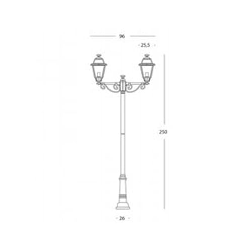 Sovil Illuminazione, Palo Alto Due Luci - Linea Elegance Sovil