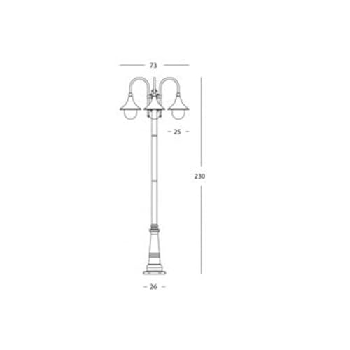 Sovil Illuminazione Palo Tre Luci Lampada Da Giardino 3 Luci E27 In Alluminio Linea Deluxe