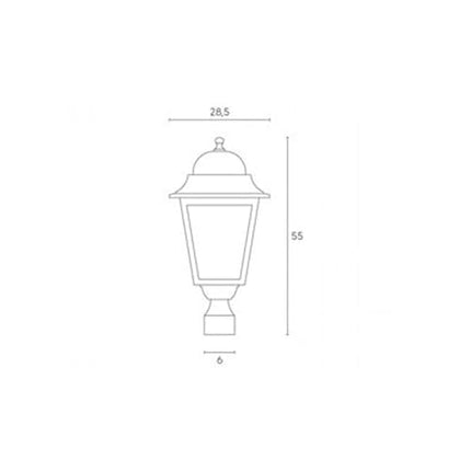 Sovil Illuminazione, Testa-Palo Ø60 - Linea Maxi Quadrata