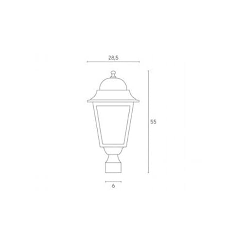 Sovil Illuminazione, Testa-Palo Ø60 - Linea Maxi Quadrata